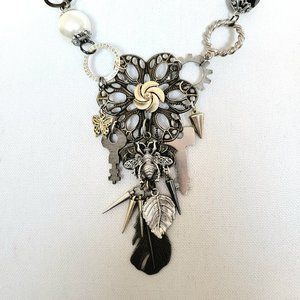 LMG#550 B-SISTERS Upcycled Steam=Funk Statement Necklace